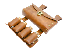 Ladda upp bild till gallerivisning, Bältes Väska med fyra flaskor - Brun