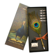 Ladda upp bild till gallerivisning, Kalligrafipenna / Fjäderpenna - Peacock Feather Pen