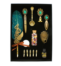 Ladda upp bild till gallerivisning, Box med Grön Fjäderpenna/Kalligrafipenna - Magic Power