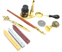 Ladda upp bild till gallerivisning, Fjäderpenna / Kalligrafipenna - Set i vacker box med rosett