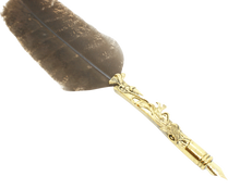 Ladda upp bild till gallerivisning, Fjäderpenna / Kalligrafipenna i box - Guld