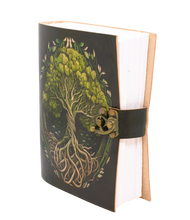 Ladda upp bild till gallerivisning, Handgjord läderbok med Livets Träd / Yggdrasil