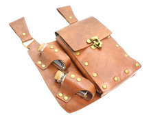 Ladda upp bild till gallerivisning, Bältesväska med två flaskor - Brun