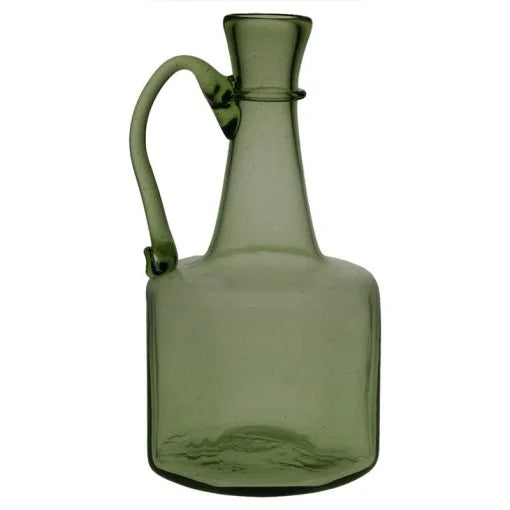 Åttkantig Flaska med handtag -Grön