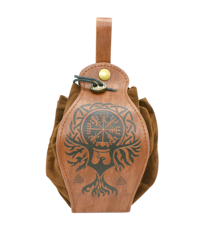 Bältesväska med Bälte - Brun, Fågel Fenix, Valknut