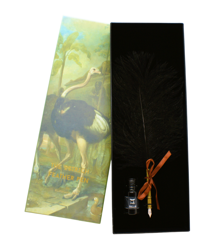 Fjäderpenna / Kalligrafipenna - The Ostrich Feather Pen - Svart