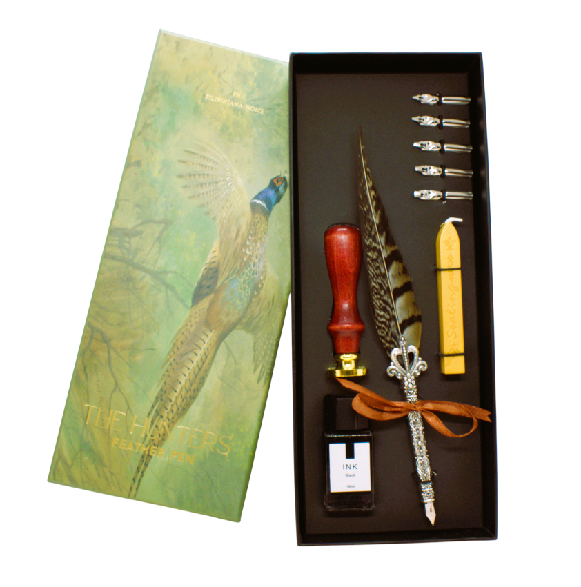 Fjäderpenna / Kalligrafipenna med lack - The Hunters Feather Pen