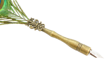 Ladda upp bild till gallerivisning, Kalligrafipenna / Fjäderpenna - Peacock Feather Pen
