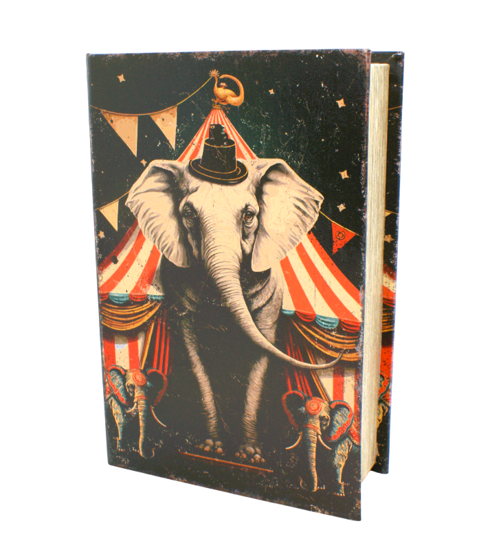 Bok Box, Stor - Cirkus motiv, mörk bakgrund