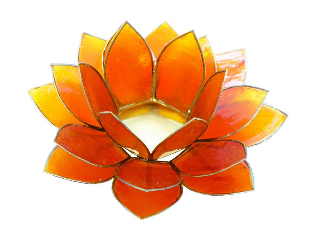 Ljuslykta - Lotusblomma - Orange