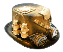 Ladda upp bild till gallerivisning, Steampunk Hatt - Guldfärgad
