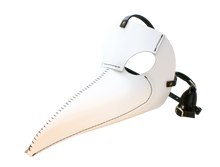 Ladda upp bild till gallerivisning, Vit Steampunk Mask - Handgjord i Läder
