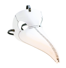 Ladda upp bild till gallerivisning, Vit Steampunk Mask - Handgjord i Läder
