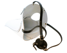 Ladda upp bild till gallerivisning, Vit Steampunk Mask - Handgjord i Läder
