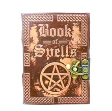 Ladda upp bild till gallerivisning, Handgjord Läderbok - Book of Spells - Brun
