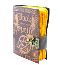 Ladda upp bild till gallerivisning, Handgjord Läderbok - Book of Spells - Brun
