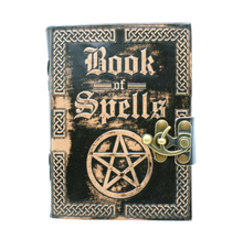 Ladda upp bild till gallerivisning, Handgjord Läderbok - Book of Spells - Svart
