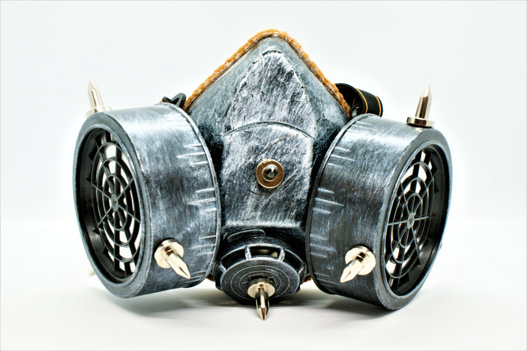 Steampunk gasmask borstad stålfärg