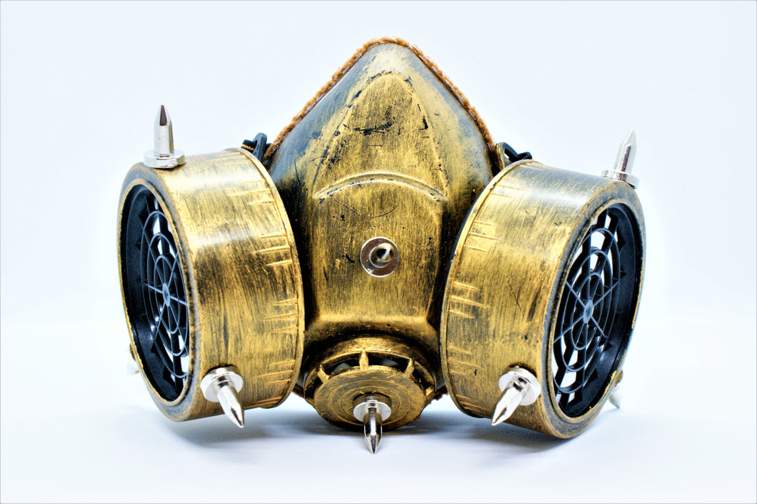 Steampunk gasmask borstad guldfärg