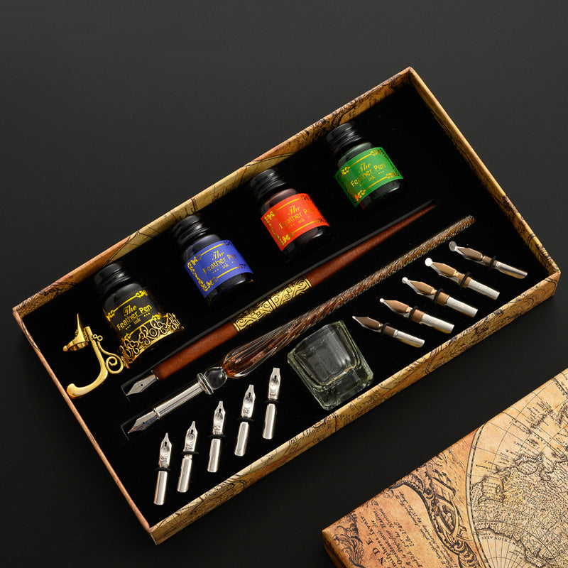 Box med glaspenna & kalligrafipenna
